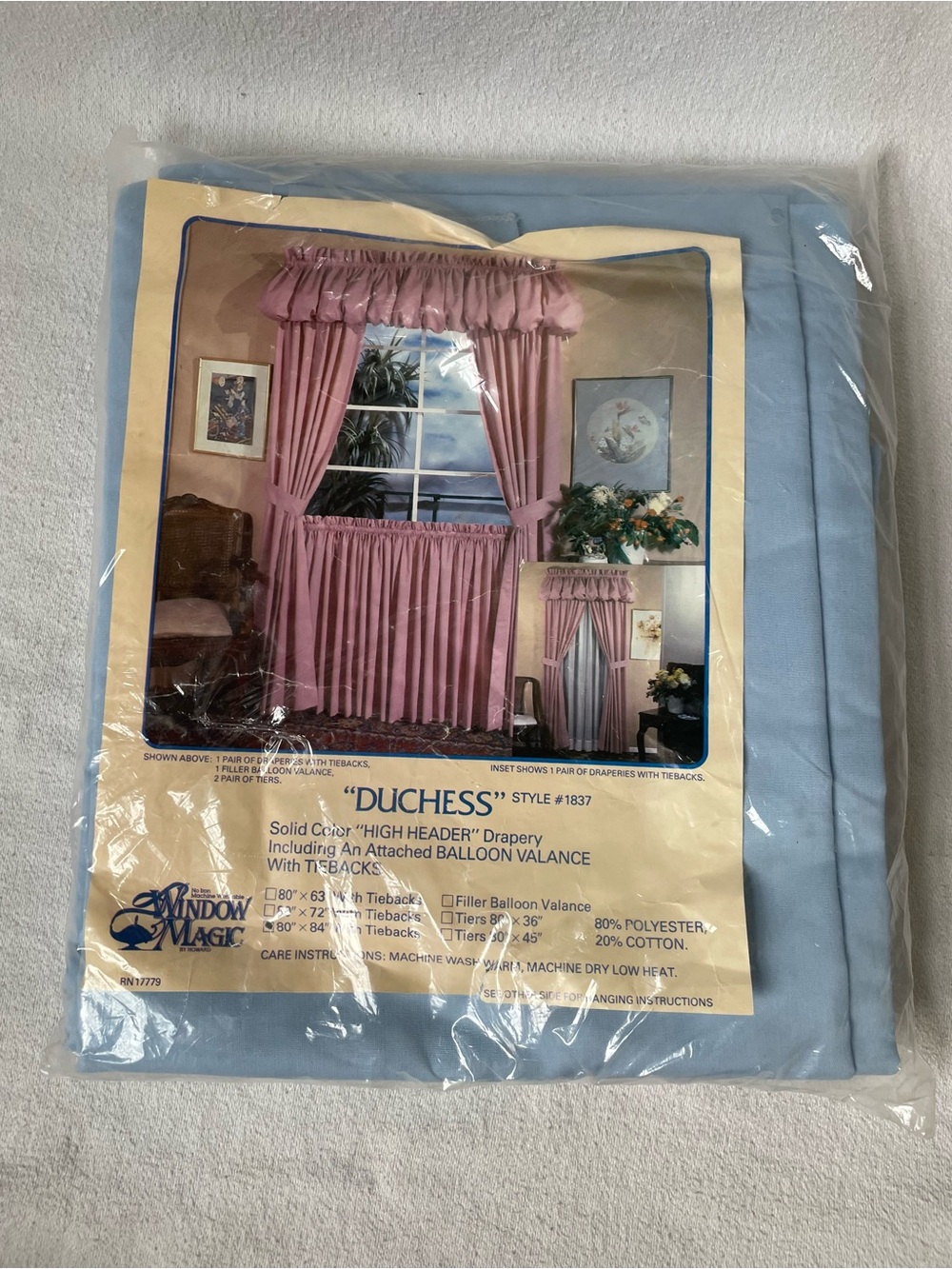 Duchess High Header Drapery Set in Light Blue 80βx84β